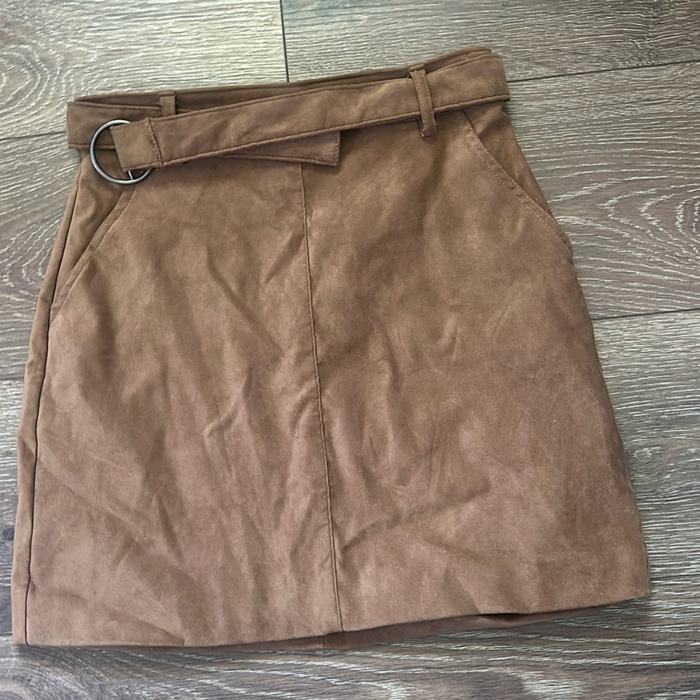 Ultra high rise tan skirt